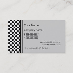 Black Polka Dots on Gray Custom Business Cards