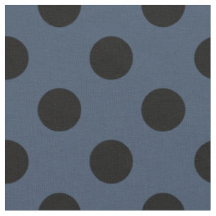 Black polka dots on grey-blue fabric