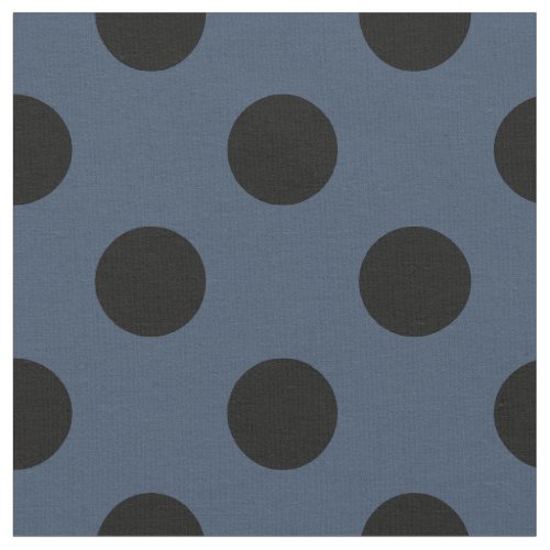 Black polka dots on grey_blue fabric