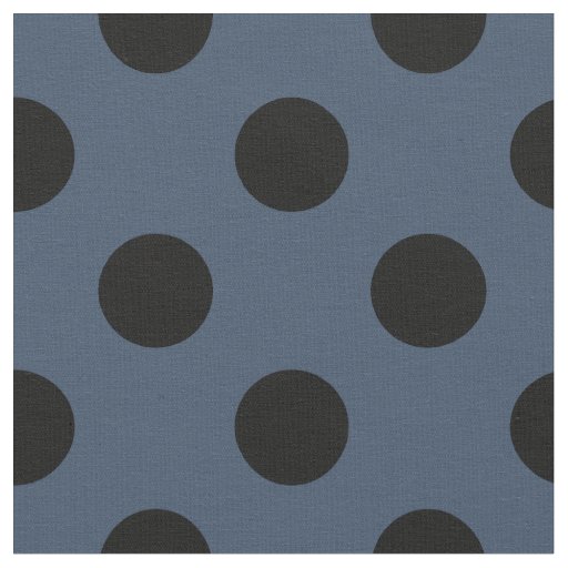 Black polka dots on grey-blue fabric