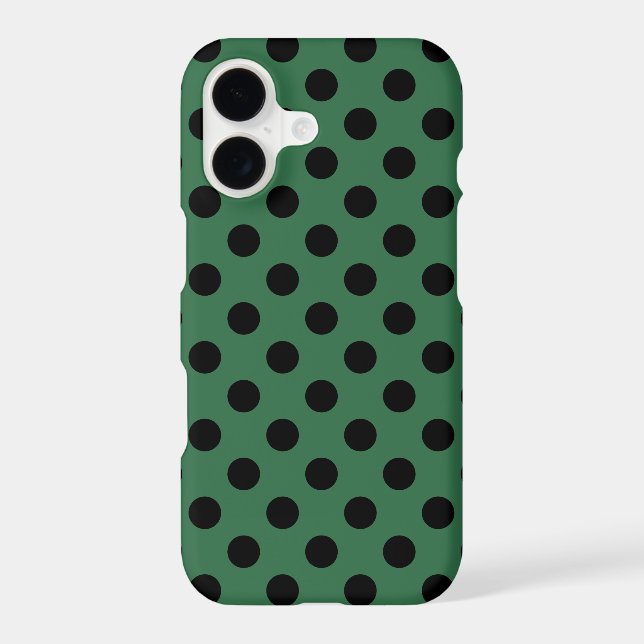 Black polka dots on kelly green Case-Mate iPhone case (Back)