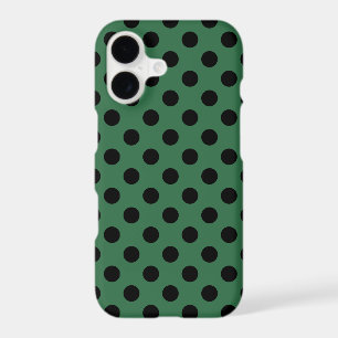 Black polka dots on kelly green iPhone 17 case