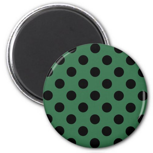 Black polka dots on kelly green magnet
