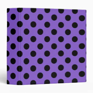 Black polka dots on lavender 3 ring binder