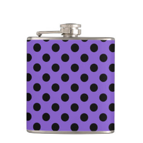 Black polka dots on lavender flask