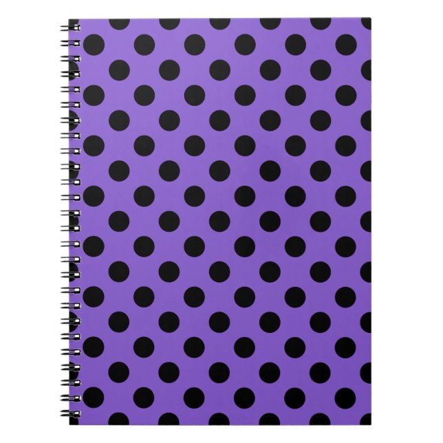 Black polka dots on lavender notebook (Front)
