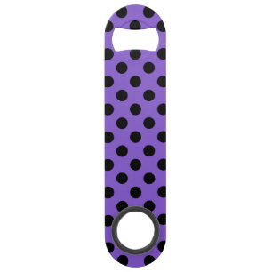 Black polka dots on lavender speed bottle opener