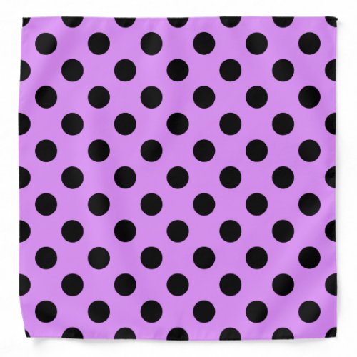Black polka dots on lilac bandana