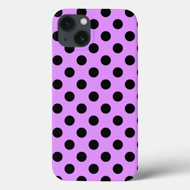 Black polka dots on lilac Case-Mate iPhone case (Back)