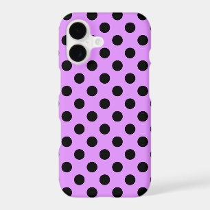 Black polka dots on lilac iPhone 17 case