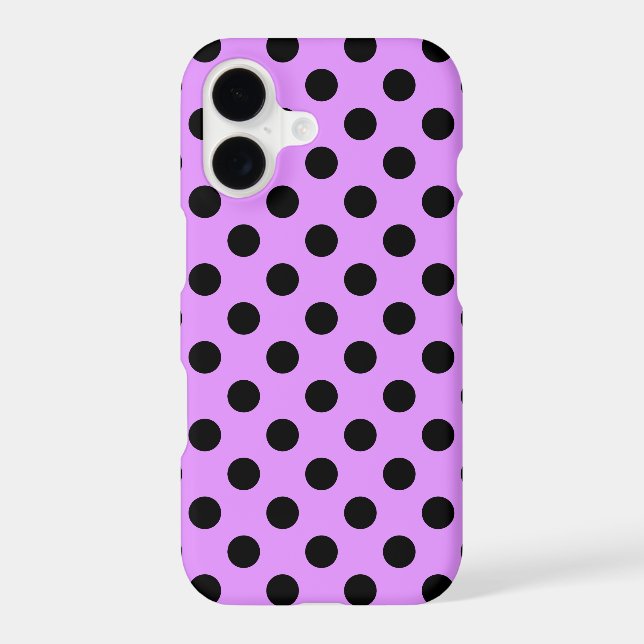 Black polka dots on lilac Case-Mate iPhone case (Back)
