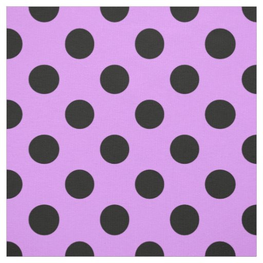 Black polka dots on lilac fabric