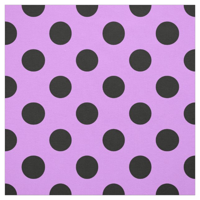 Black polka dots on lilac fabric (Swatch)