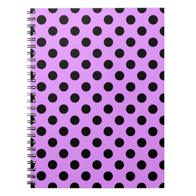 Black polka dots on lilac notebook (Front)