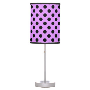 Black polka dots on lilac table lamp
