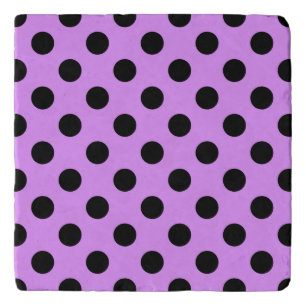 Black polka dots on lilac trivet