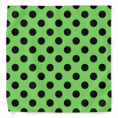Black polka dots on lime green bandana