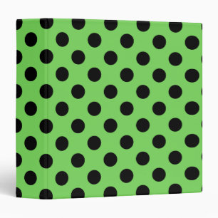 Black polka dots on lime green binder