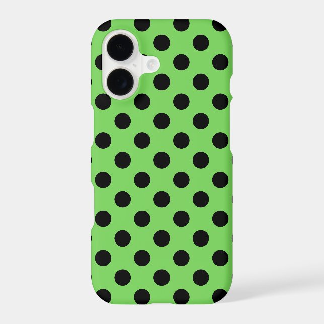 Black polka dots on lime green Case-Mate iPhone case (Back)