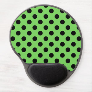 Black polka dots on lime green gel mouse pad