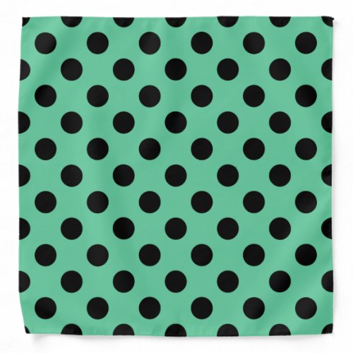 Black polka dots on mint green bandana