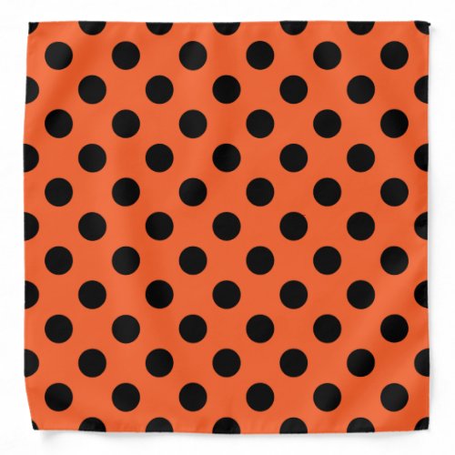 Black polka dots on orange bandana