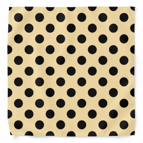 Black polka dots on pale yellow bandana