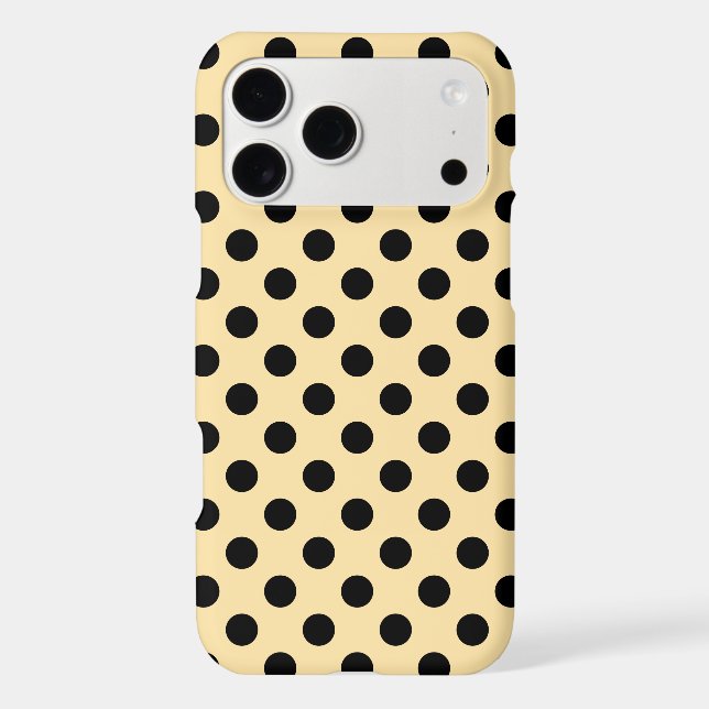 Black polka dots on pale yellow Case-Mate iPhone case (Back)
