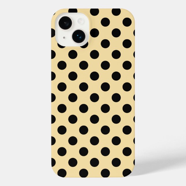 Black polka dots on pale yellow  iPhone case (Back)