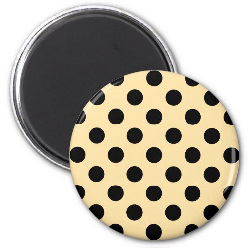 Black polka dots on pale yellow magnet