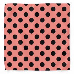 Black polka dots on peach bandana