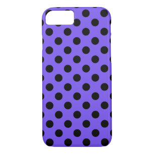 Black polka dots on periwinkle iPhone 8/7 case