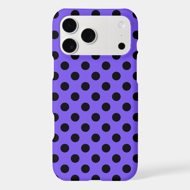 Black polka dots on periwinkle Case-Mate iPhone case (Back)