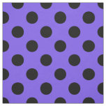 Black polka dots on periwinkle fabric