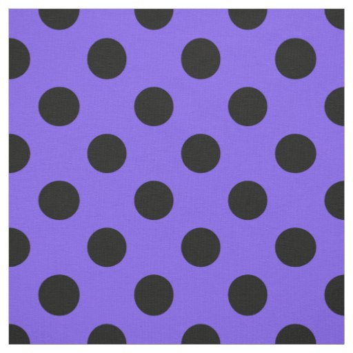 Black polka dots on periwinkle fabric
