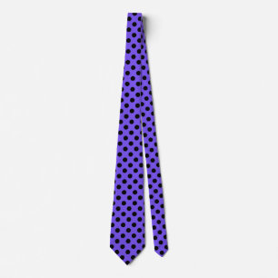 Black polka dots on periwinkle tie