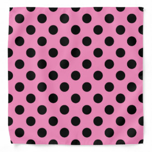 Black polka dots on pink bandana