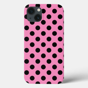 Black polka dots on pink Case-Mate iPhone case