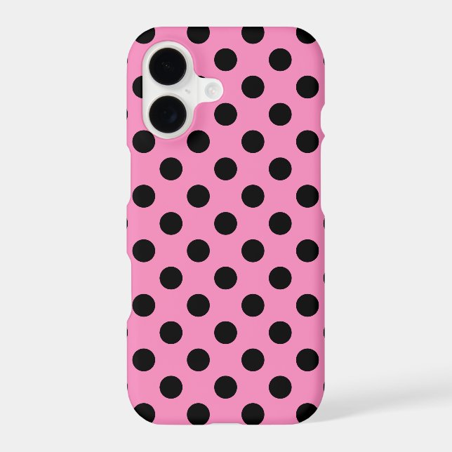 Black polka dots on pink Case-Mate iPhone case (Back)