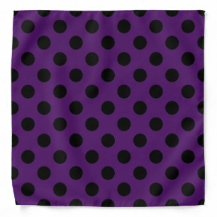 Black polka dots on plum purple bandana