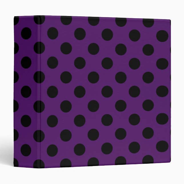 Black polka dots on plum purple binder (Front/Spine)