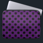 Black polka dots on plum purple laptop sleeve<br><div class="desc">Black polka dots on plum purple</div>
