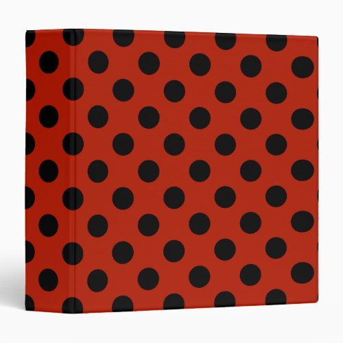 Black polka dots on red binder