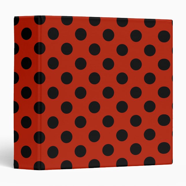 Black polka dots on red binder (Front/Spine)