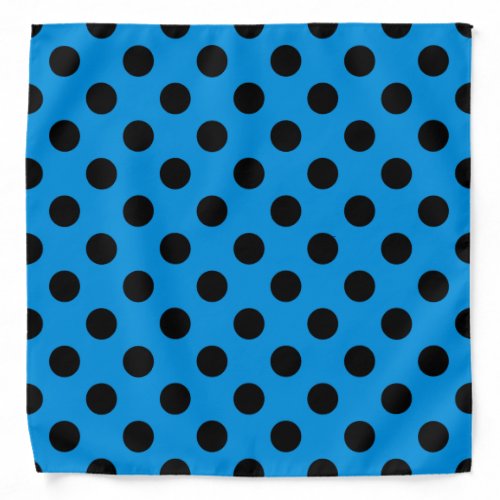 Black polka dots on sky blue bandana