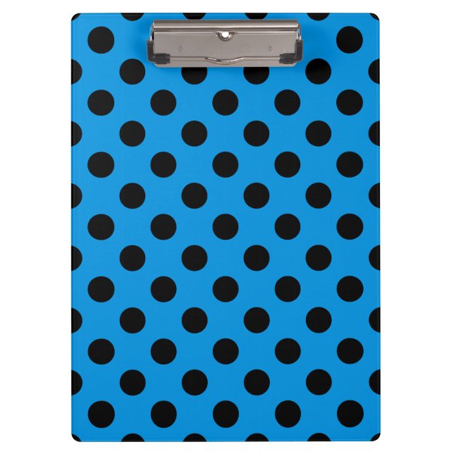 Black polka dots on sky blue clipboard (Front)