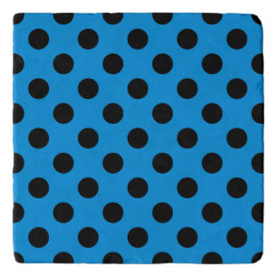 Black polka dots on sky blue trivet