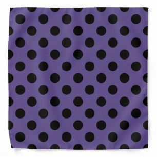 Black polka dots on ultra violet bandana
