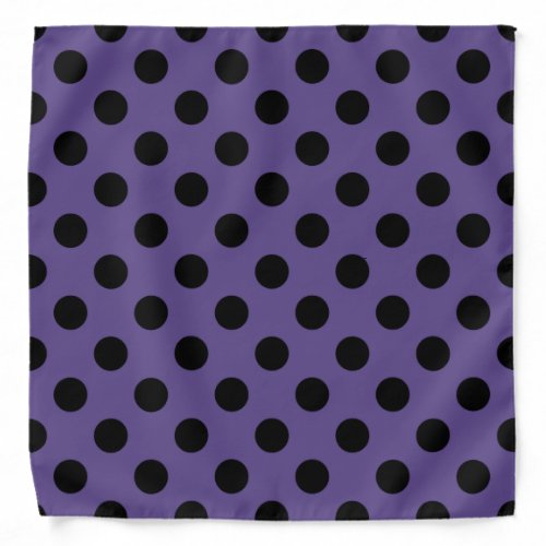 Black polka dots on ultra violet bandana