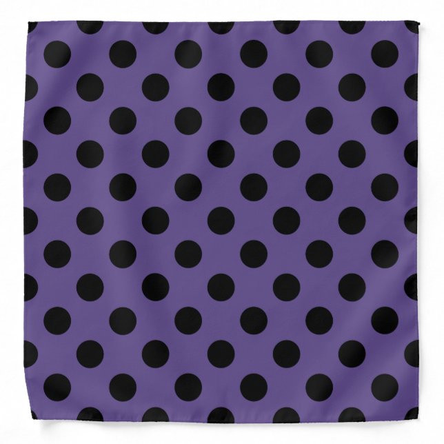 Black polka dots on ultra violet bandana (Front)